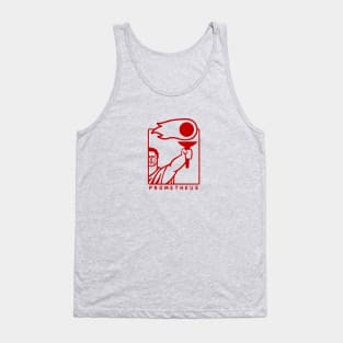 Minimalist art of Prometheus. For Geek mythology fans in red ink Tank Top